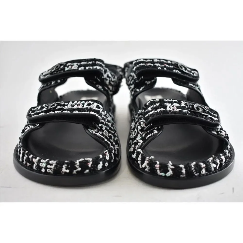 CHANEL CC tweed dad sandals, US 9 - Picture 5 of 15